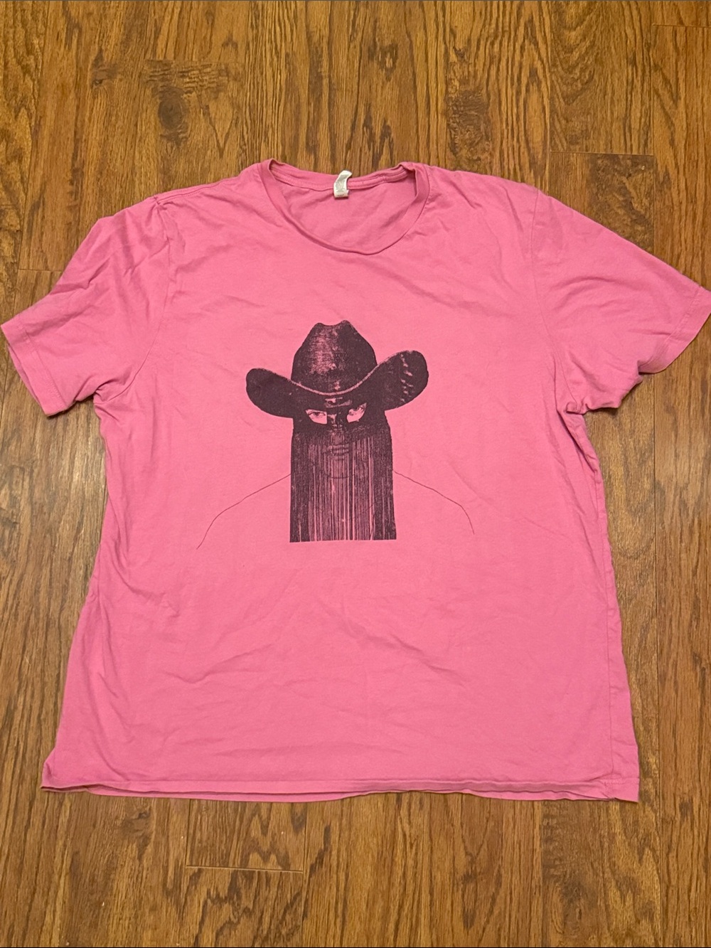 Orville Peck Graphic Band Tee in Pink with Black Art- 2X unisex